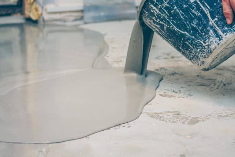 Floor coating poured onto a prepared concrete slab in New Orleans